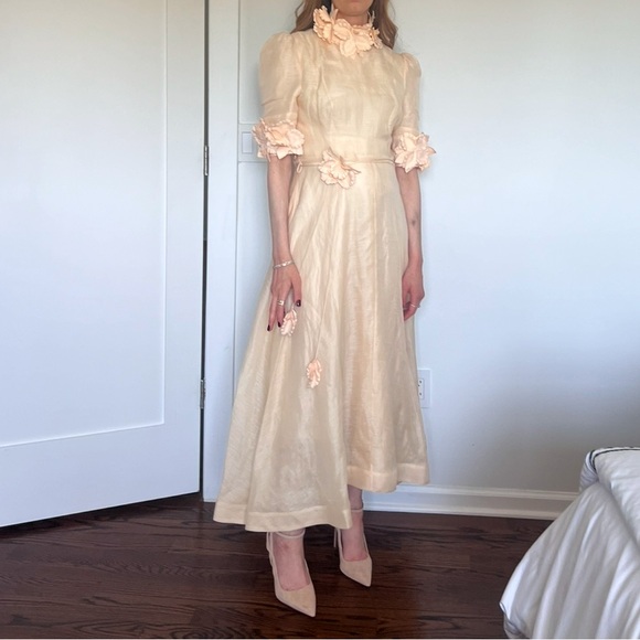 Zimmermann Cream Floral Midi Dress